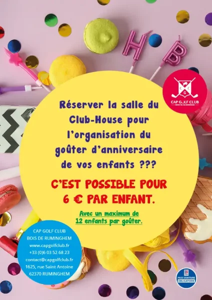 Privatisez le club-house pour un goûter d'anniversaire.